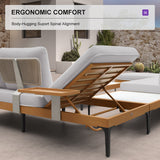 PURPLE LEAF Sicilia L-Shaped Modular Outdoor Sectional with Sunbrella White Cushions Flexible Layout for Minimalist Modern Patio