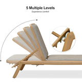 PURPLE LEAF Patio Chaise Lounge with Cushion Aluminum Tanning Chair Lounge Adjustable Reclining Set