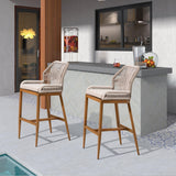 PURPLE LEAF Outdoor Bar Stool Set of 6, Wicker Chairs Bar Chairs with Cushion, All-Weather Patio Furniture kitchen stools