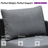 PURPLE LEAF Sanori L-Shaped Patio Couch Set Modular Sofa with Grey Cushions and Ottoman for Backyard