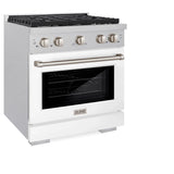 ZLINE 30"Paramount Dual Fuel Range DuraSnow® White Matte SDRS-WM-30