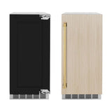 ZLINE 15" Touchstone Clear Cube Ice Maker Drain Pump Panel Ready Door Polished Gold Door ICCDPZ-15-G