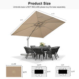 PURPLE LEAF Morden White Outdoor Umbrella Premium Aluminum Patio Cantilever Pool Sun Umbrellas