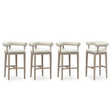 PURPLE LEAF Outdoor Bar Stools Set of 2 Modern Olefin Upholstered Barstools with Back and Armrest Bar Chairs for Garden Kitchen Island