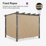 PURPLE LEAF Outdoor Retractable Pergola with Sun Shade Canopy Patio Aluminum Pergola With Curtains