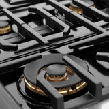 ZLINE 48" Paramount Gas Rangetop Stainless Steel Matte Black SRTZ-48-MB