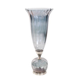 Ayers Smoked Glass Trumpet Vase Tall