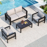 4 Pieces Aluminum Patio Furniture Set