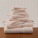 Antibacterial Spa-Like 8-Piece Bathroom Towel Set, Pink