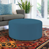 Universal Round Ottoman Cover Seascape Turquoise -Cover Only