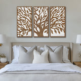 Two-Tone Wood Panel Tree of Life Wall Decor Set