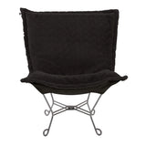 Scroll Puff Chair Angora Ebony