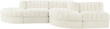Rummi - Rounded Velvet Performance Fabric Upholstered 5 Piece Modular Sectional
