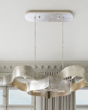 Grand Lotus Oval Silver Chandelier