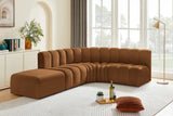 Arc - Velvet 5 Piece Corner Modular Sofa - Saddle