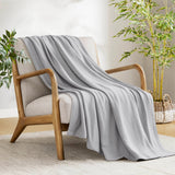 Diamond Jacquard Soft Bamboo Cotton Blanket, Grey