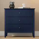 Fluted 32 Inch Wide Nightstand For Bedroom, Large Nightstand