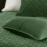 Velvet 3-Piece Quilt Set, Green