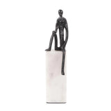 Proud Moment Sculpture on White Marble Base