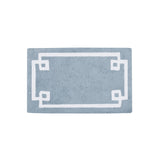 High Pile Bordered Bathroom Rug, Blue