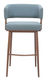 Poise Barstool Azure Gray & Walnut