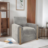 Modern High Back Recliner, Light Grey*