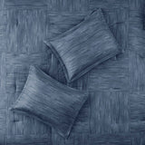 Seersucker Comforter Set, Navy Blue