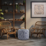 Indoor/Outdoor Pouf Tall Syros Denim