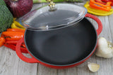 Chasseur French Enameled Cast Iron Wok with Glass Lid