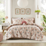 Mushroom Floral Garden Kid's Comforter Set, Blush