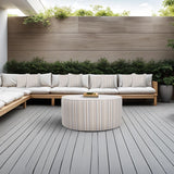Indoor/Outdoor Universal Round Ottoman Dune Sand
