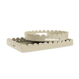 Rectangular Scalloped Riviera Tray - Taupe