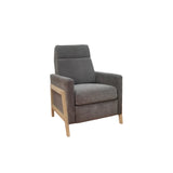 Modern Accent Chair Recliner with Wood Frame, Grey*