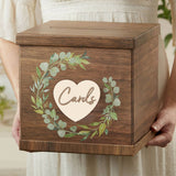 Rustic Brown Wood Wedding Card Box