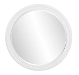 George Matte White Round Mirror