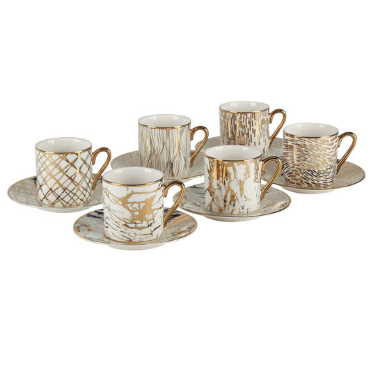 Matrix Gold Porcelain Espresso Cup & Saucer Set