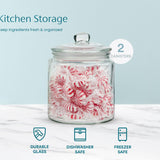 Kook Glass Storage Canisters with Lids, Set of 2