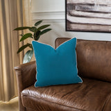 20 x 20 Outdoor Pillow with Dec Cord- Seascape Turquoise- Poly Insert