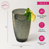 23 oz Smoke Gray Hammered Acrylic Cups Set of 8