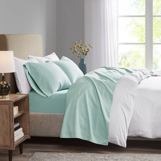 Luxurious Brushed Microfiber Deep Pocket Sheet Set, Seafoam