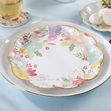 Garden Blooms 9 Inch Floral Paper Plates Set of 16