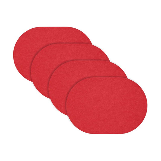 Loft Felt Cherry Placemat - Oval 13.3x16.5"- Set of 4