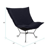 Scroll Puff Chair Titanium- Barbet Royal/Black
