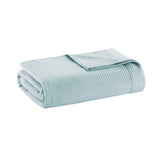 All-Season Egyptian Cotton Woven Bedding Blanket, Blue