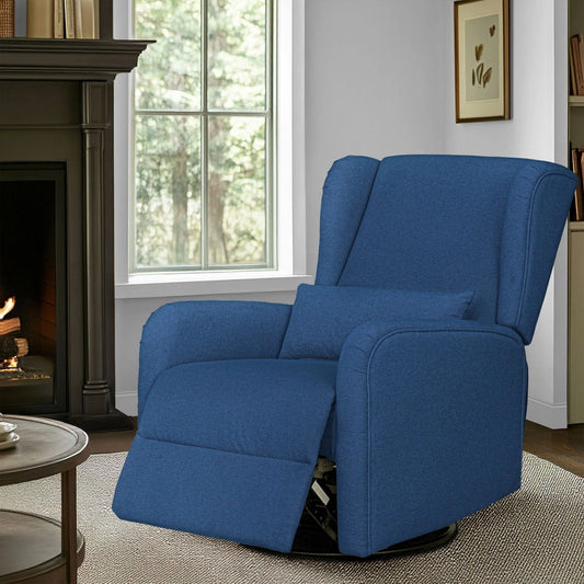 3-in-1 Wingback Swivel Chair Power Recliner, Blue