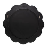 Kushi Round Scalloped Edge Mirror in Glossy Nickle