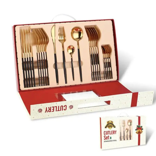 24pcs Stainless Steel Cutlery Set Gift Box