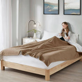 Heated Fleece & Sherpa Electric Bedding Blanket, Brown
