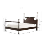 Rolling Pin Style Turned Post Bed Bedframe, Morocco Brown *