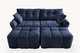 CHARLOTTE 78" 2-Seater Sofa with 2 Ottomans